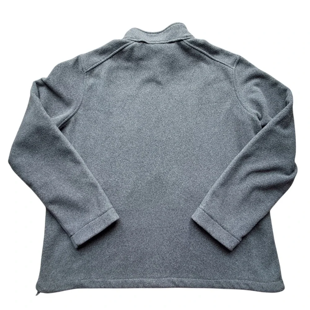 Lands' End‎ Mens XL ThermaCheck Fleece Jacket Gray Full Zip Mock Neck 46-48
